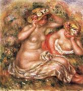 Pierre Renoir The Nudes Wearing Hats painting